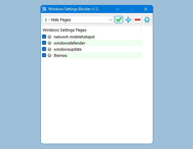 Win10 Settings Blocker
