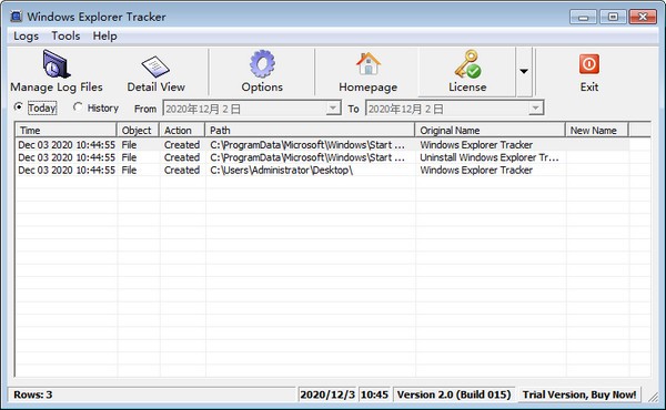 Windows Explorer Tracker
